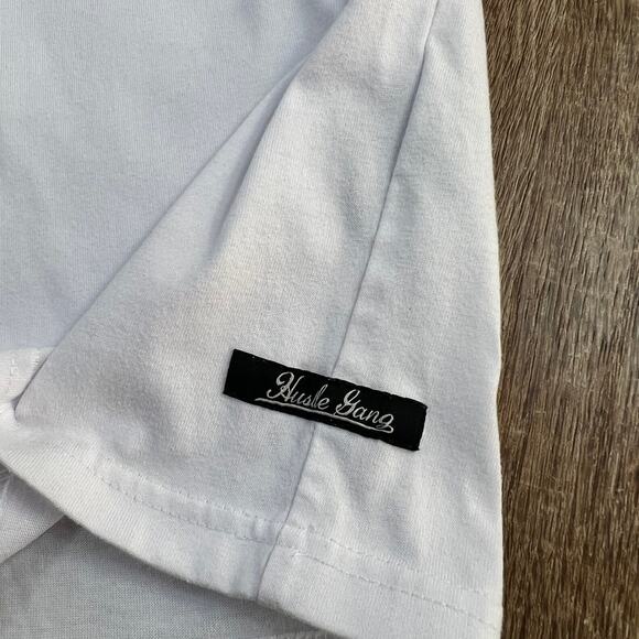 Hustle Gang White Embroidered Bear T Shirt - Picture 6 of 9